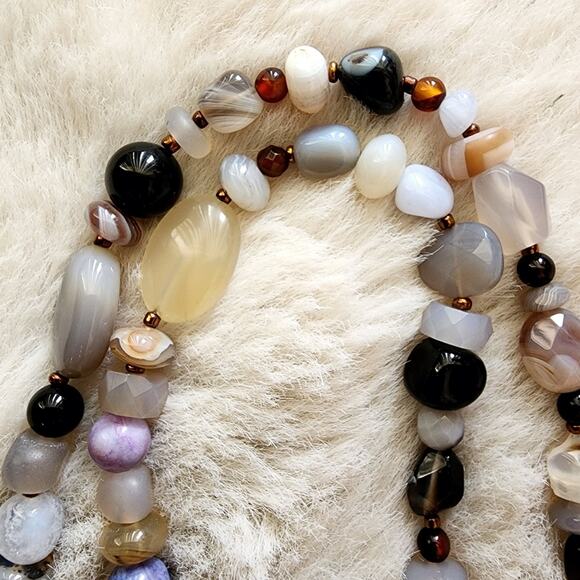 Peyote Bird 23" Multi-Color Crystal Beaded Genuine Gemstone Necklace NEW - Picture 8 of 9